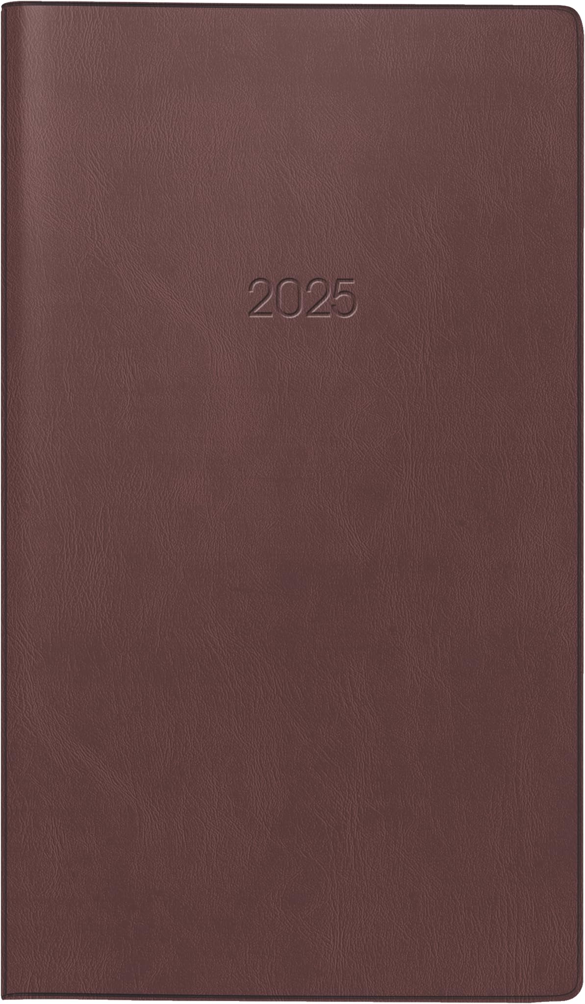 BRUNNEN Pocket Diary Model 758 (2025), 1 Page = 1 Week, A6, 80 Pages, Faux Leather Cover, Bordeaux