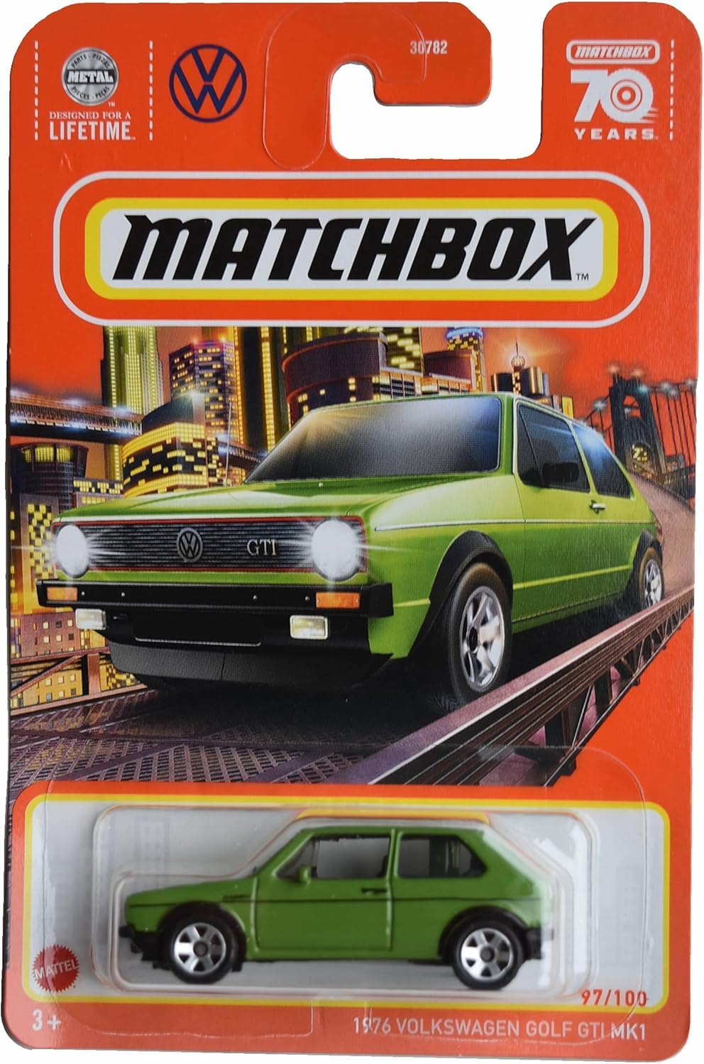 Matchbox 1976 Volkswagen Golf GTI MK1, Green, 1:64 Scale Toy Car, Children