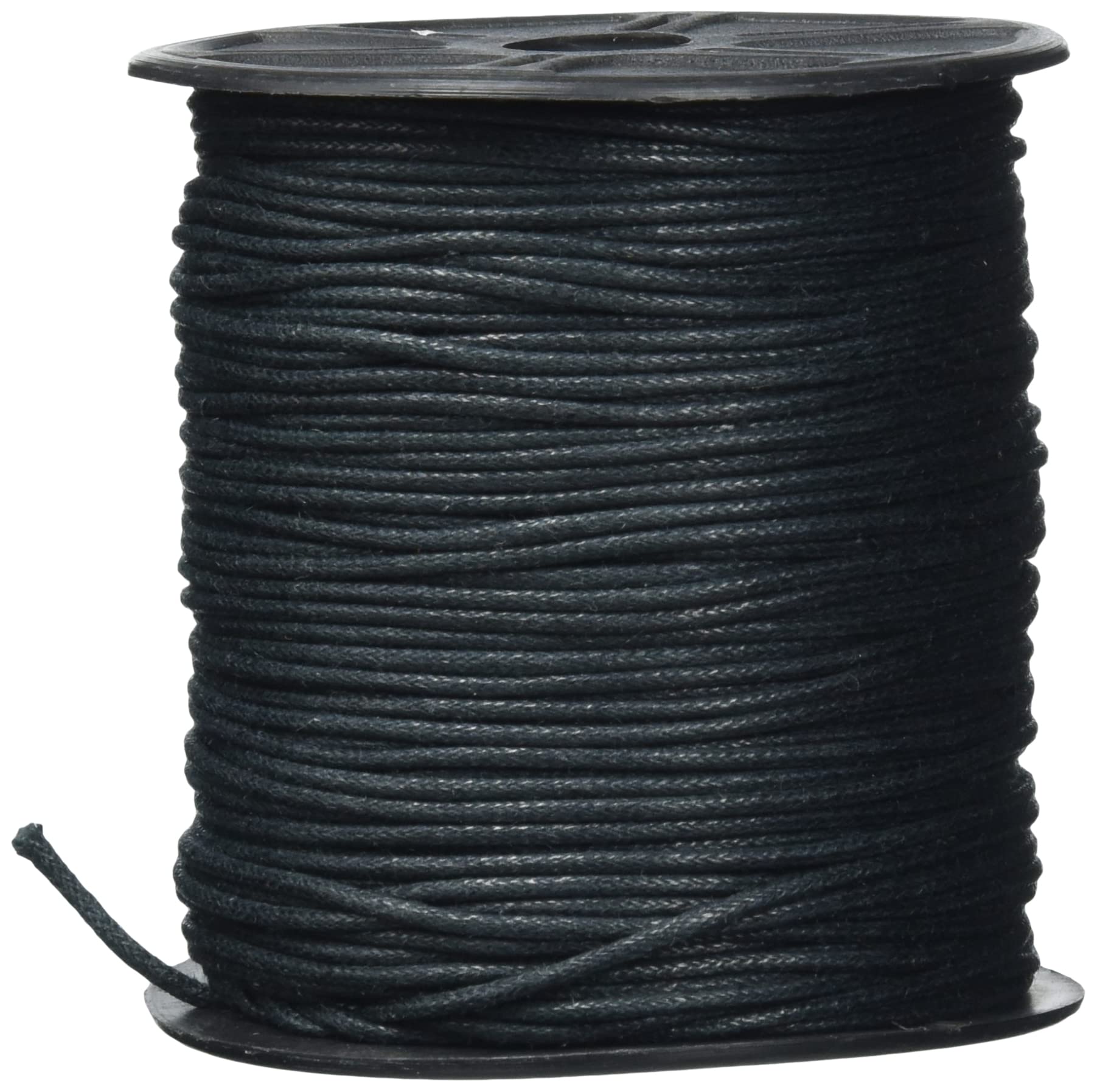 Auroris 100 m Roll of Cotton Ribbon Round 1.5 mm Black