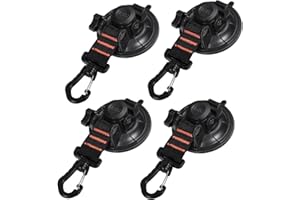 REDCAMP Heavy Duty Suction Cup Anchor with Securing Hook Tie Down, Removable Camping Tarp Accessory as Car Side Awning, 2 Pieces/4 Piecces/6 Piecces/8 Piecces