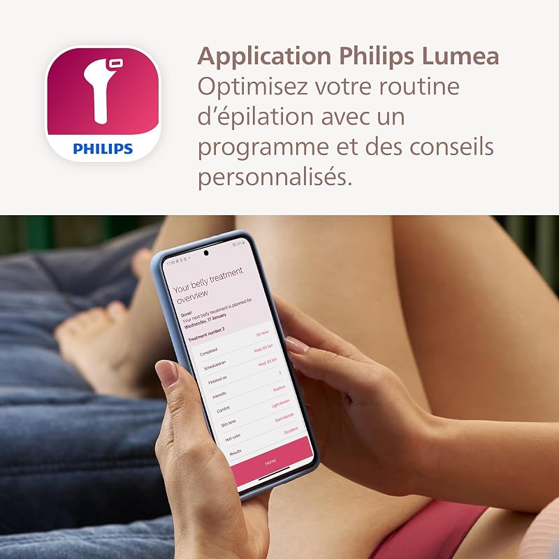 Lumea série 8000 - épilateur à lumière pulsée, alternative à l'épilation laser, technologie SenseIQ, 3 embouts pour le corps, le visage et les zones de précision, BRI946/00