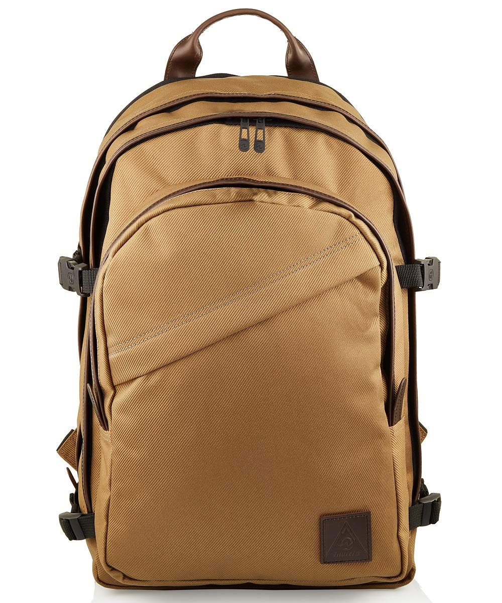 Invicta Backpack, Round Lux Unisex, Large Capacity, practical Italian Design, beige/brown