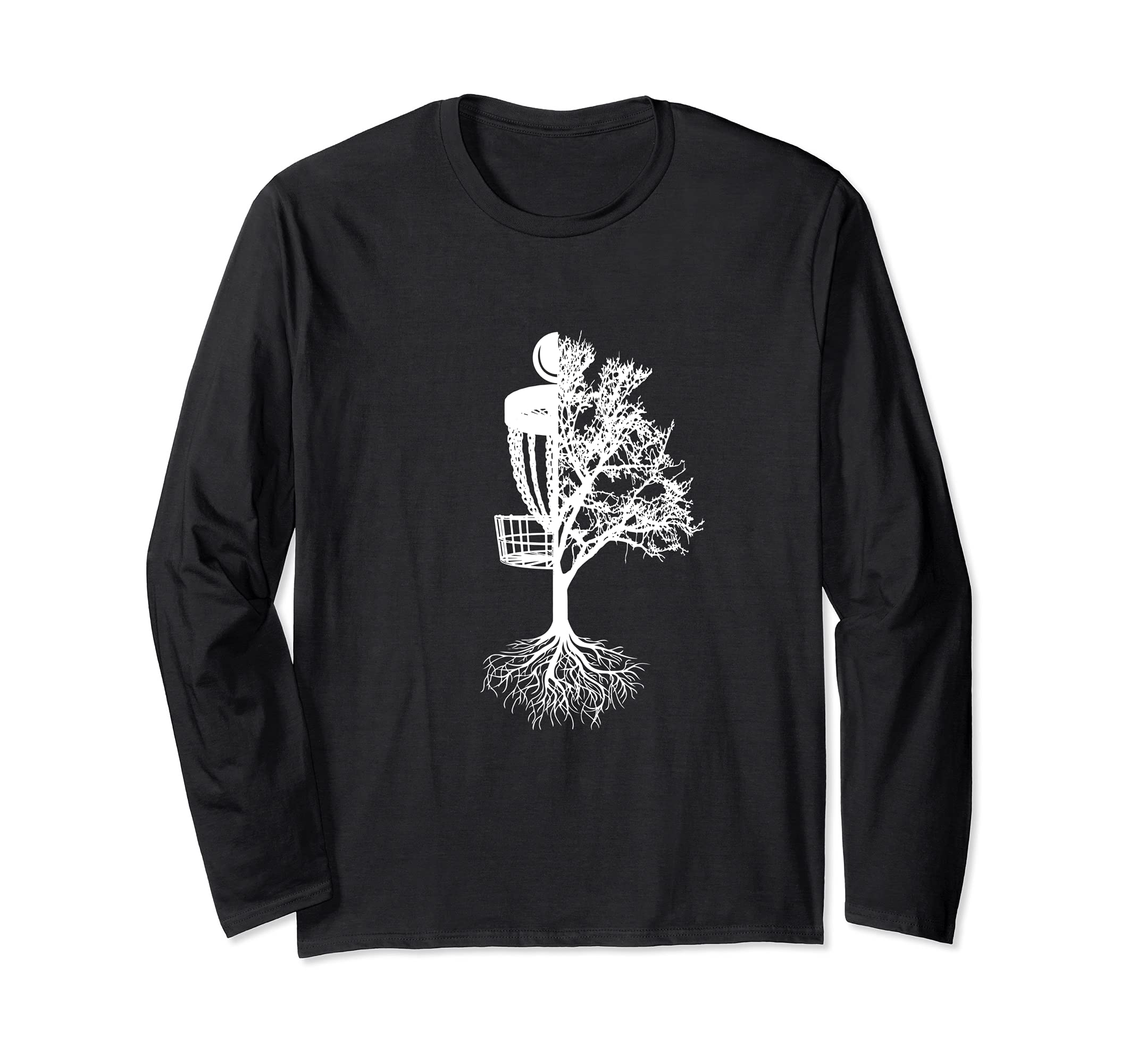 Disc Golf Basket And Tree - Frolf Frisbee Golf Long Sleeve T-Shirt