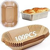 Loaf Pan Liners, 9x5In Air Fryer Liners Disposable, 100Pcs Loaf Pan Parchment Liners, Non-Stick Pre Formed parchment paper for baking, Rectangle Bread Pan Liners for Baking Bread for Ninja DZ201