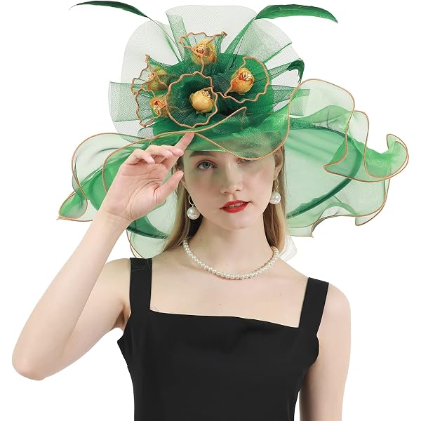 ORIDOOR Women Organza Fascinator Kentucky Hat Derby Floral  display picture 2