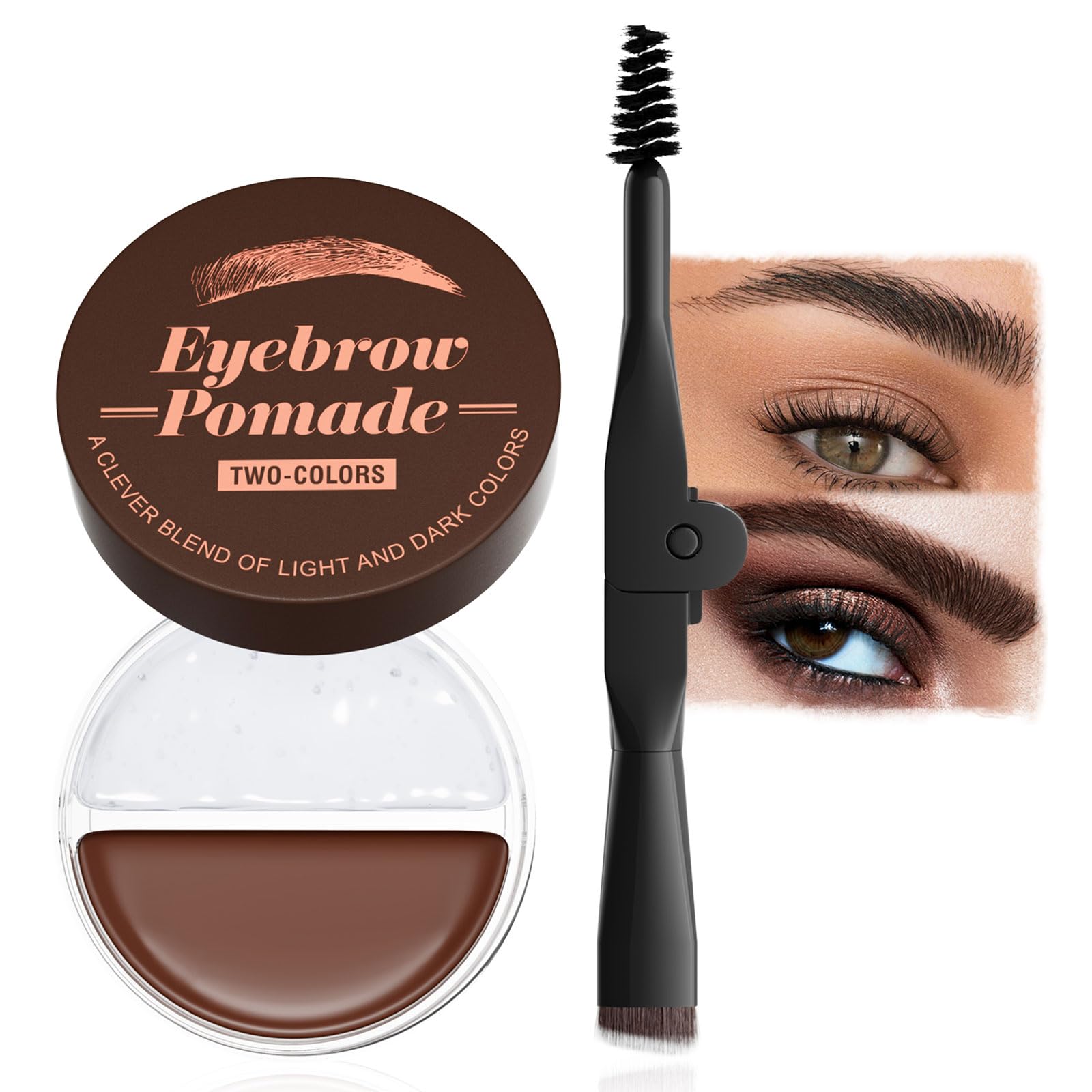 Eyebrow Pomade Brow Dye - 2 in 1 Waterproof Eyebrow Gel Long Lasting Brow Pomade with Brush, Eyebrow Brow Pomade Professional Makeup Tinted Eyebrow for Holiday Parties Makeup (#05)