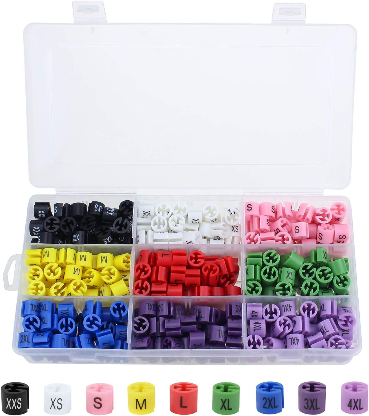Dreamtop 450 Pieces Hanger Size Markers ColorCoding Hanger Marker Tags