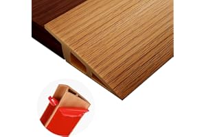 AHUA WALSONG Threshold Floor Transition Strip 3.3ft, Double Sided Self-Adhesive PVC Floor Transition Strip, Doorway Threshold Ramp (Light Brown, 2.7" Wide x 0.6" Height x 3.3'Long)