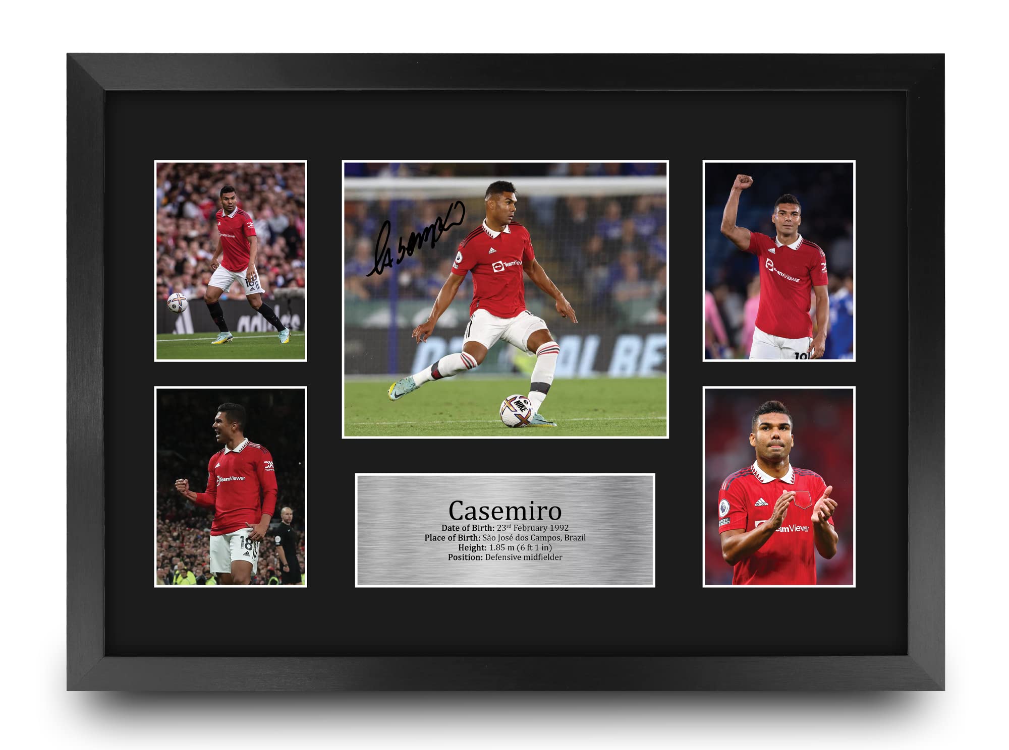 HWC Trading FR A3 Casemiro Gifts Printed Signed Autograph Picture for Football Fans and Supporters - A3 Framed