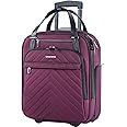 VANKEAN Carry On Underseat 16-inch Multi-functional Underseater Lightweight Overnight Suitcase with Wheels, Roller Case for Men Women Travel Business, Burgundy