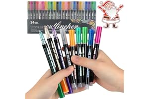Double Line Outline Art Marker Pen, Colors Glitter Markers Pens, Drawing Self-Outline Metallic Pen, Sparkle Gel Pens Set for 