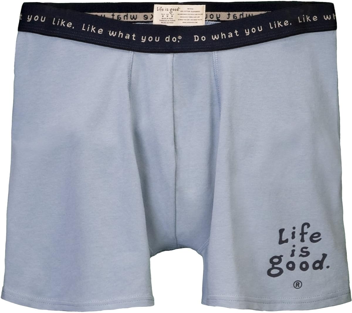 Life is Good Men's Boxer Briefs, Slate Blue, Small Clothing