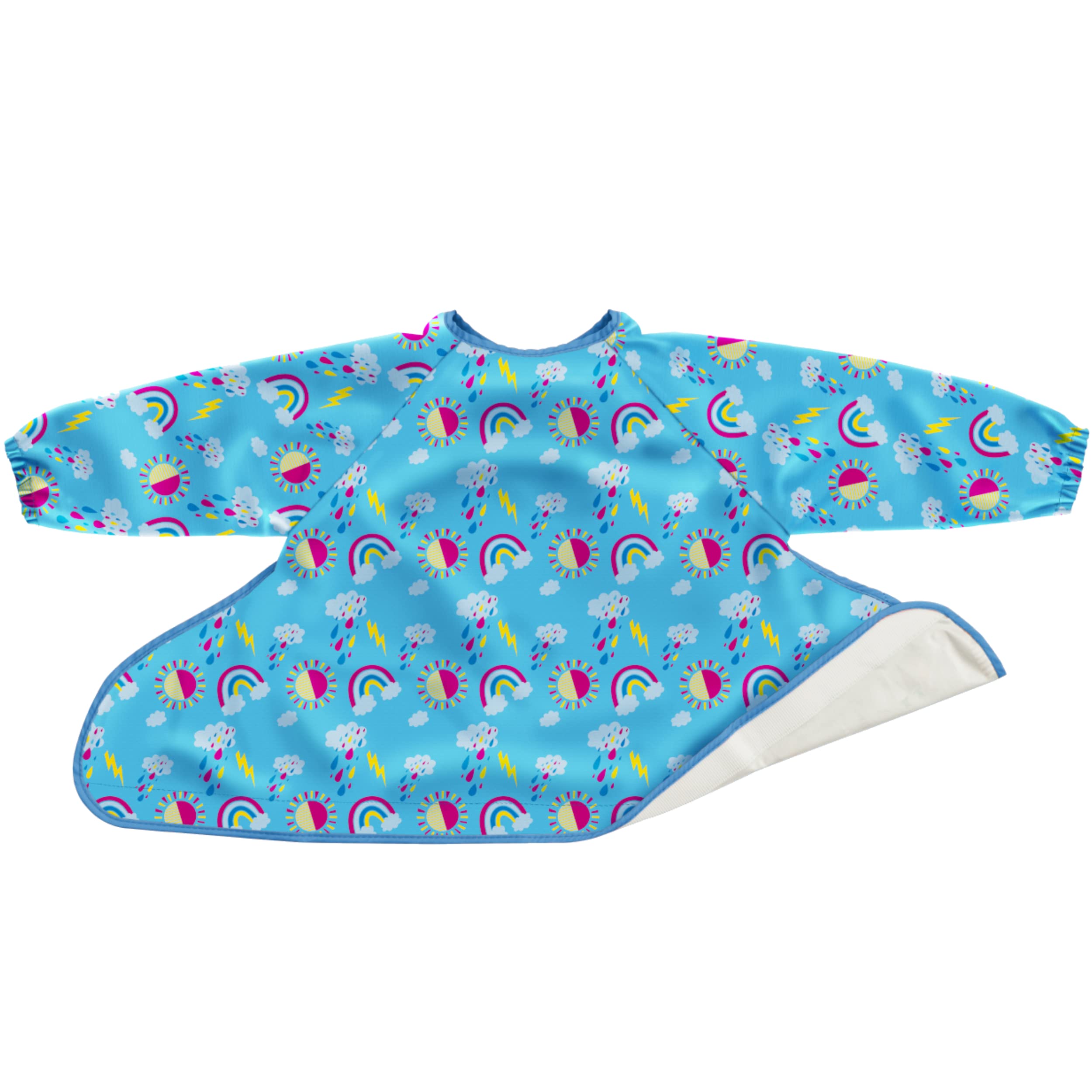 Tidy Tot Spare Weaning Bib & Tray Kit. Coverall Baby Feeding Bib with Sleeves, Attaches to Food Tray. Waterproof Long Sleeved Mess Free BLW Bibs