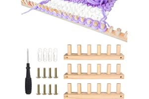 Chunky Blanket Loom Kit, 90cm/35in Wooden Chunky Knitting Blanket Loom Durable 3-in-1 Crochet Knitting Tool Set Suitable for 