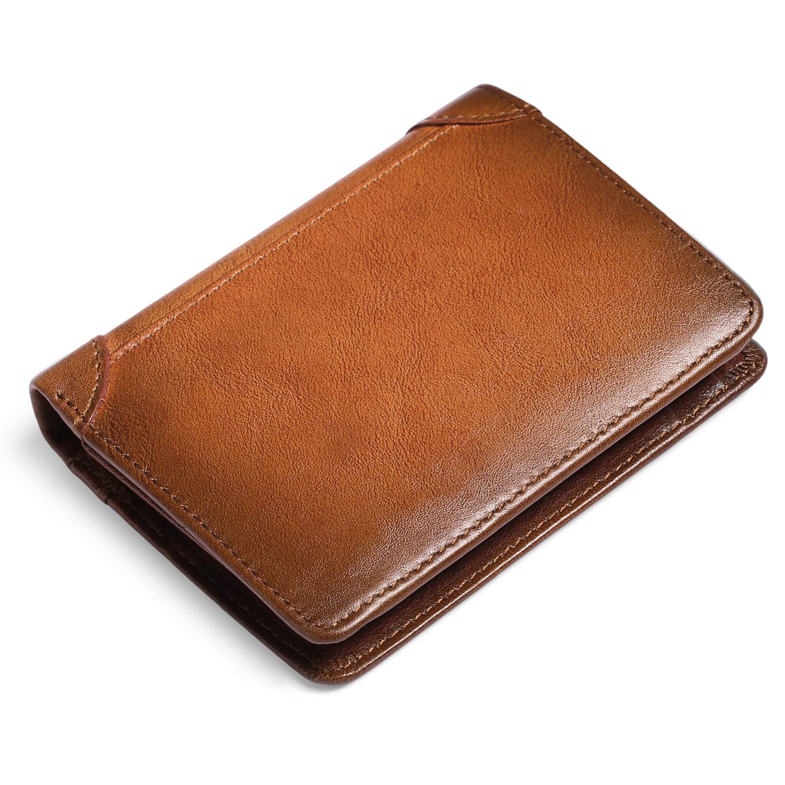 GAEKEAO Mens Wallets RFID Blocking Genuine Leather Slim Wallets for Men with 2 ID Window