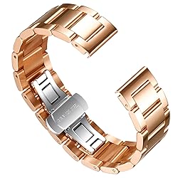 BINLUN Thick Stainless Steel Watch Band Metal Heavy