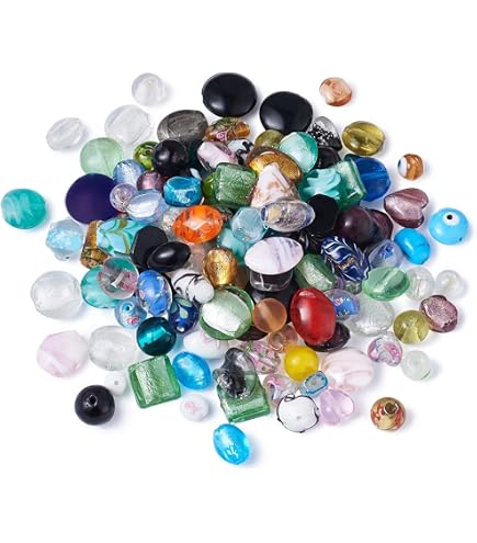 50g Böhmische Glasperlen-Mix – Blau, Violett, Pink, Matt & Glänzend