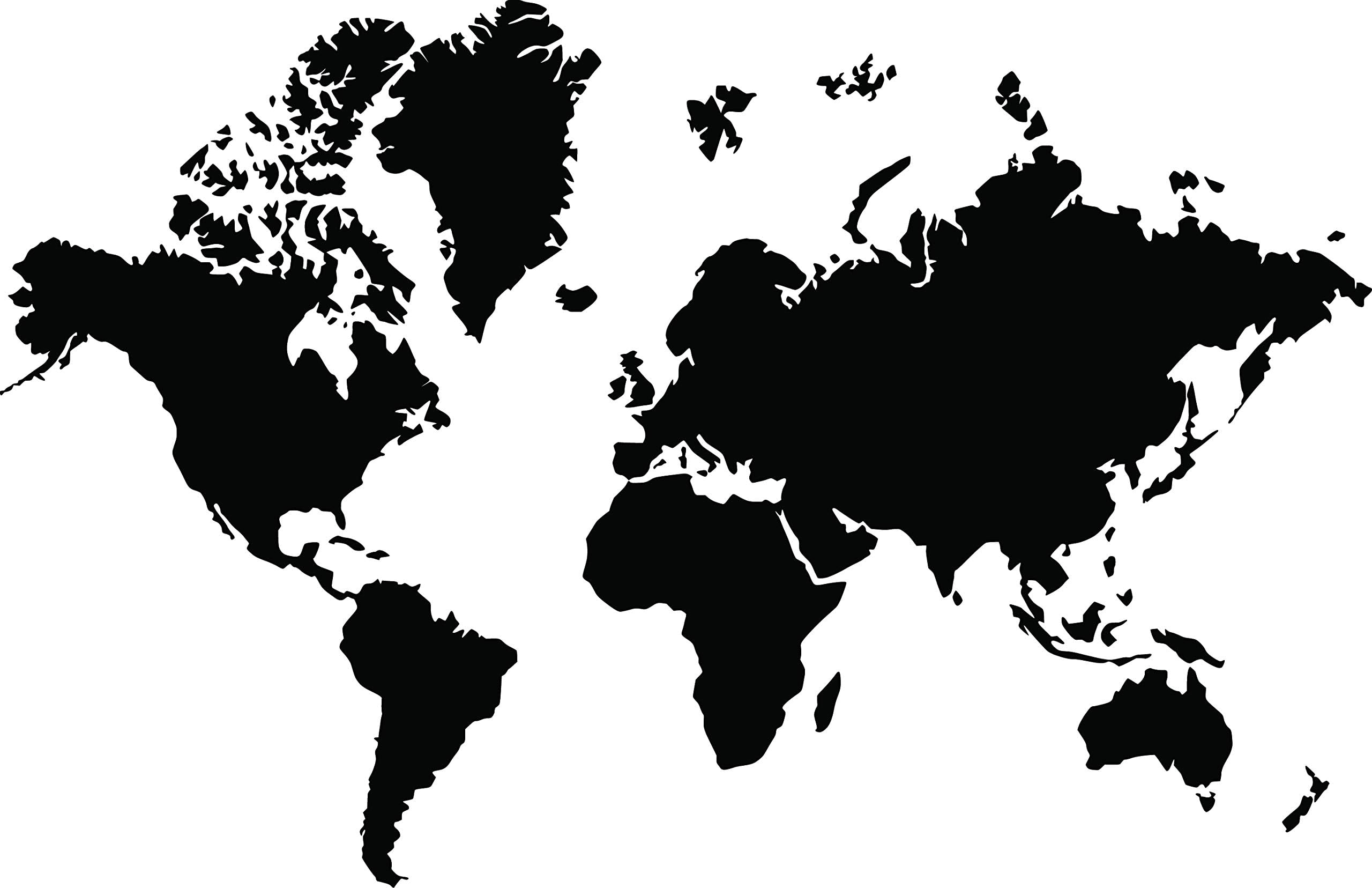 Kult Kanvas World Map Decal Wall Sticker