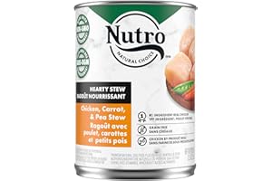 NUTRO Hearty Stew Adult Wet Dog Food Tender Chicken, Carrot & Pea Stew, 355g Can (Pack of 12)