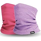 2 Pack Winter Neck Gaiter Warmer Soft Fleece Face Cover Windproof Cold Weather Face Scarf for Skiing Hiking Men and Women