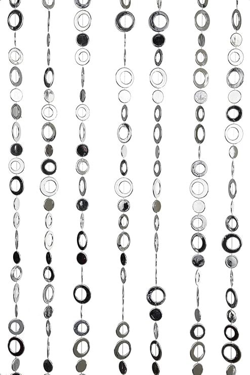 Amazon Com Shopwildthings Beaded Curtain Circles Silver Metallic