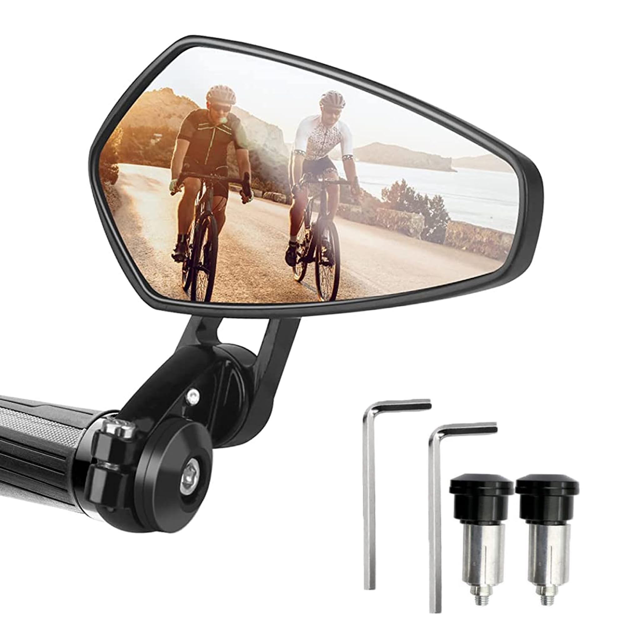 Heart Horse 2 pcs Bike Rear View Mirrors, 360°Adjustable Bar End Bike Mirror, Anti-Glare HD Bicycle Handlebar End Side Mirrors for Electric Bikes Mountain Road Bike Cycling