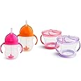 Munchkin® Happy Snacker Snack Catcher and Toddler Weighted Straw Sippy Cup Set, 4 Count, Pink/Purple/Orange