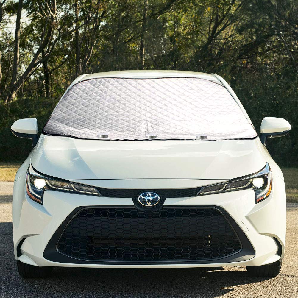 Antstorm Car Windshield Snow Cover,Windshield Ice&Frost Covers,Car Wiper Visor Frost Guard Protector,All Weather Summer Windproof Sun Shade for Cars/Trucks/Vans/SUV. (Medium Snow Cover)