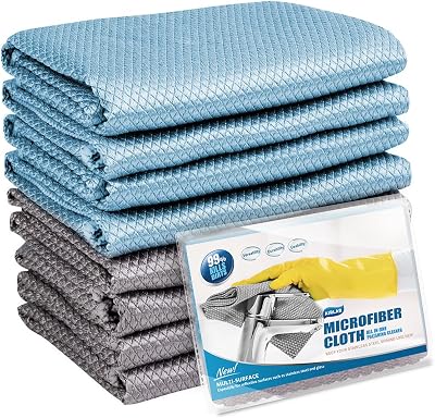 Airlab 8 Pcs Microfiber Cleaning Cloths Nanoscale Lint Free 12x16