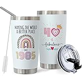 DLOCCOLD 40th Birthday Gifts For Women Tumbler 20oz- 1985 40th Cool Birthday Gifts for 40 Year Old Woman/Her/Mom/Grandma,40 Fabulous Gift, Birthday Decorations for Woman Turning 40 Year Old Present