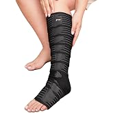 Pozpo Tech&reg; Calf and Foot Compression Wrap Plus Size for Swelling Edema Lymphedema, Adjustable, Multi-Zone for Foot, Ankle and Lower Leg System Circulation (XX-Large)