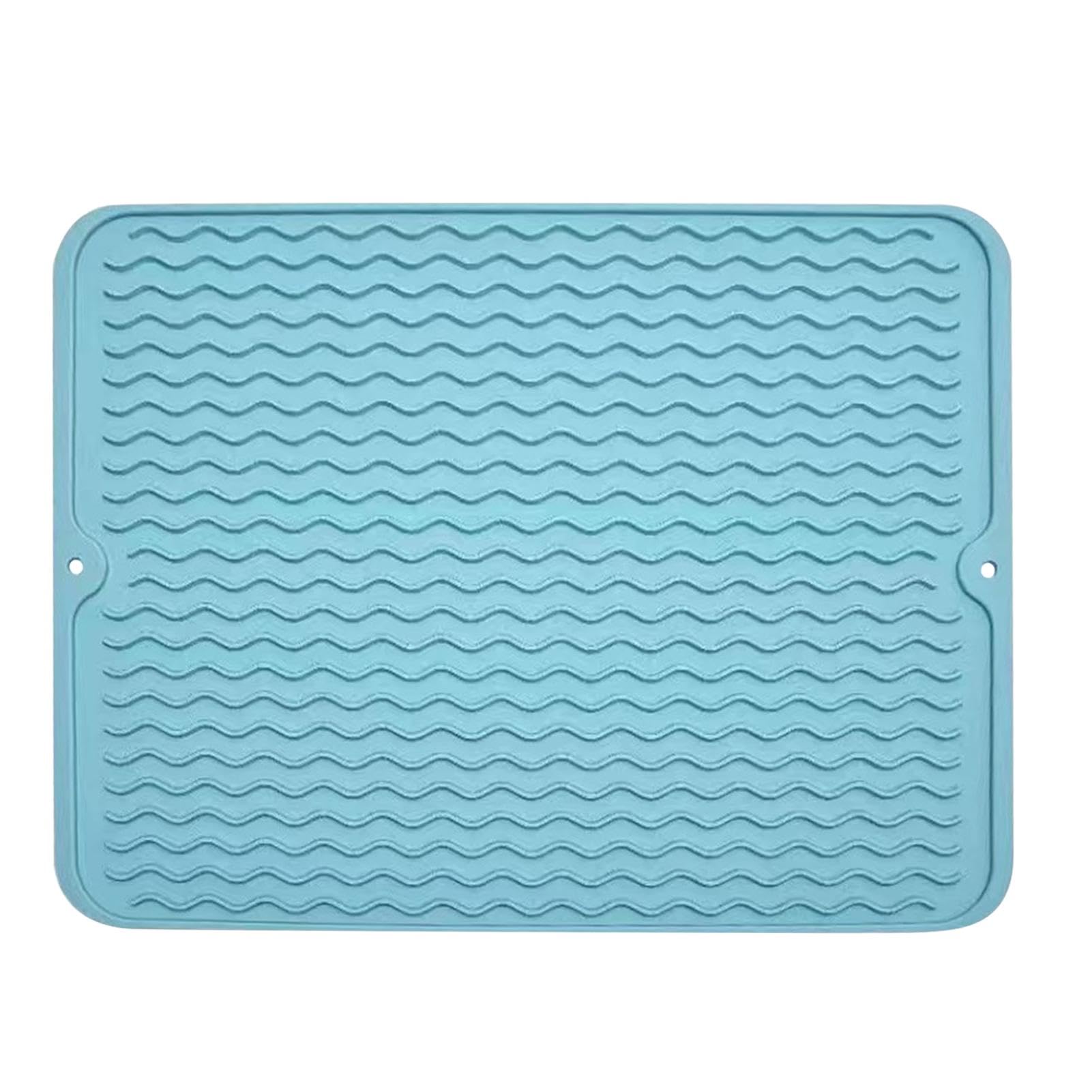 Faderr Silicone Draining Mat Collapsible Silicone Draining Board Mats Draining Mat for Sink Non-Slip Drying Mat for Kitchen Counter Heat Resistant Easy Clean Draining Mat(Blue)