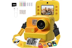 Mafiti Kids Camera Instant Print, 48MP Digital Camera Selfie 1080P Video with 32G TF Card, Toys Gifts for Girls Boys Aged 3-12 for Christmas/Birthday/Holiday (Orange)