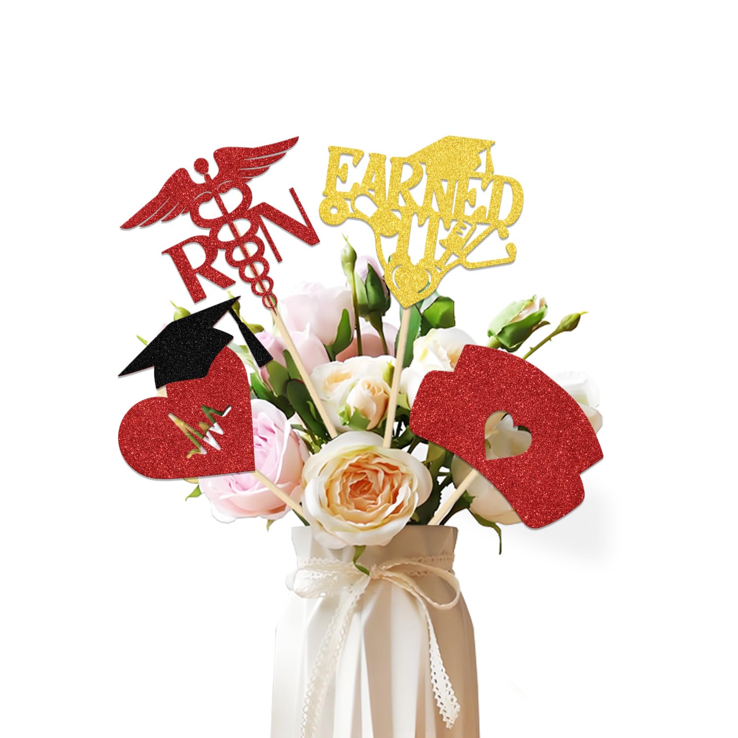 Photo 1 of 12 Pcs RN Graduation Centerpiece Sticks RN Graduation Party Decorations Nurse Graduation Party Decorations Nursing Graduation Party Supplies