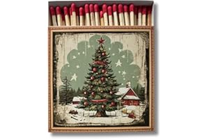 Curator Home Luxury Gift Long Safety Matches I Square match box (Christmas Tree)