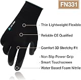DEX FIT Prime Nitrile Work Gloves FN331 XS Black Thin Lightweight Touchscreen view 2