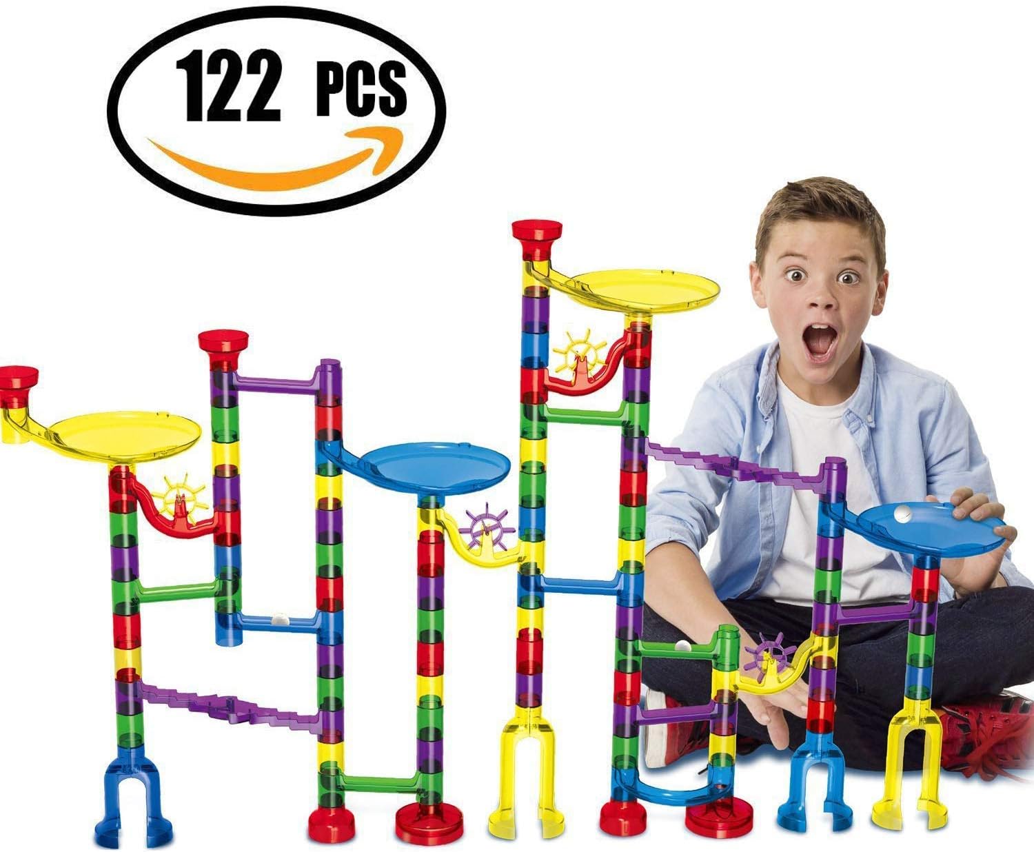 Emopeak Giant Marble Runs Toy Track Super Set Game 122 Piece (90