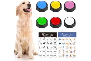BOSKEY 6 Dog Training Button Set, Includes 25 Stickers, Training Guide Dog Buttons for Communication, Train Your Dog to Make The Sounds They Want