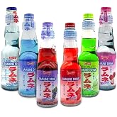 Shirakiku Ramune Variety pack, 6 Count, 6.76 Fl Oz Glass Bottles, Japanese Carbonated Soft Drink