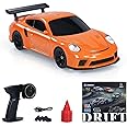 TOUCAN RC HOBBY 1:43 Ready to Run Race Car Gyro Drift Car 4WD Traffic Cones Mini Toy for Boys with a Gyro (Orange)