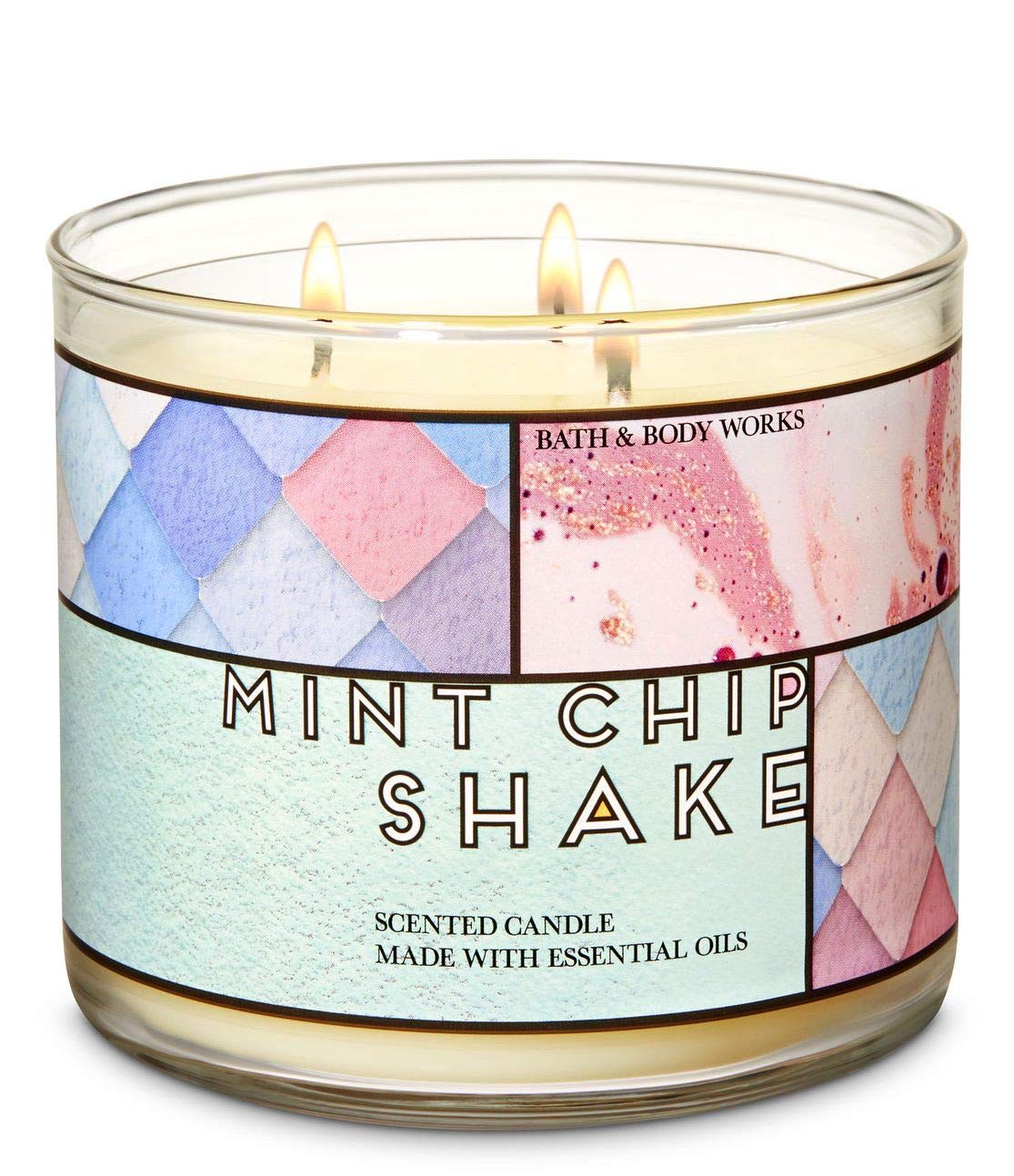 Bath and Body Works Mint Chip Shake Candle - Large 14.5 Ounce 3-Wick Candle - Mint Chocolate Chip Fragrance Discontinued Limited Edition