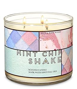 Bath and Body Works Mint Chip Shake Candle - Large 14.5 Ounce 3-Wick Candle - Mint Chocolate Chip Fragrance Discontinued Limited Edition