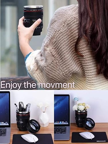 Chasing Y Camera Lens Coffee Mug, Fun Photo Stainless Steel Lens