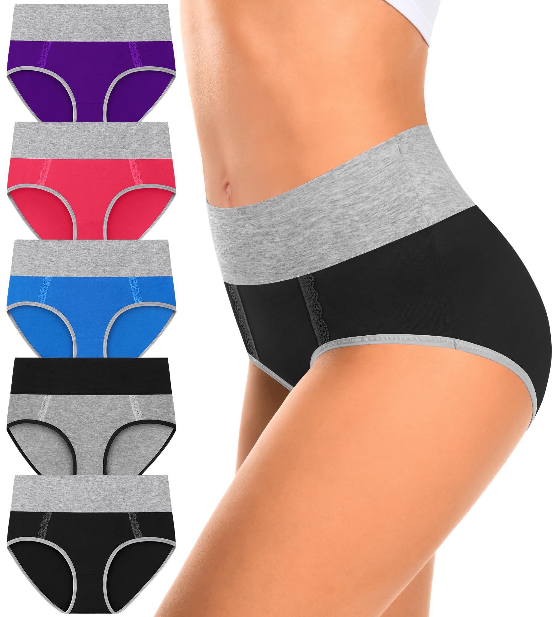 Photo 1 of MISSWHO High Waisted Cotton Womens Soft C Section Underwear Pack Comfy Tummy Control Panties Postpartum Briefs Underware (Size 7,Large)