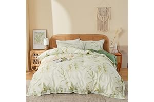 OAITE Duvet Cover King Size - 100% Cotton Comforter Cover Floral Duvet Cover Sets 3-PC, Breathable Duvet Cover with Zipper Closure & Corner Ties