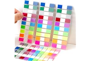 QUELLANCE Sticky Tabs Notes Page Marker - 1000Pcs Transparent Pop Up Writable Colored Book Index Tab Repositionable File Flags Label Self Adhesive Divider Sticker for Notebook Office School Teacher Planner Memo
