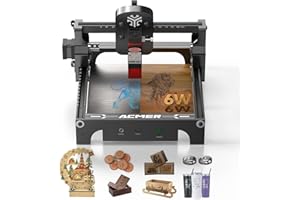 ACMER S1 Laser Engraver for Beginner Mini Laser Engraving Machine for Wood, Leather, Plastic, Laser Class4 (Black, 6000mW)