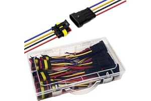 Twippo 18 AWG 4 Pin Connector Waterproof Wire Connectors 4 Pin Automotive Electrical Connectors Quick Disconnect 4 Wire Connectors with 18 Gauge Wire (10 Kits)