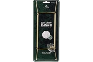 Tripar Wall Plate Hanger, Brass Wire (14-20 Inch) - Durable, Flexible Coils Conform to Most Plates - Holds Up to 2lbs on Wall - Features Clear Coated Vinyl Tips and Sleeves to Prevent Scratches.