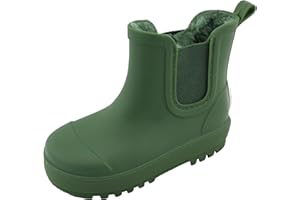 BEARPAW Toddler and Kids' Rain Boots with Faux-Fur Lining – Waterproof Rubber Chelsea Boot for Boys & Girls